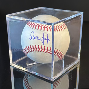 Autographed baseball signed by New York Yankees All-star, MVP, and Silver Slugger, outfielder Aaron Judge