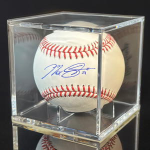 Autographed baseball signed by Texas Rangers All-Star, Cy Young Award Winner, and World Series Champion, starting pitcher Max Scherzer
