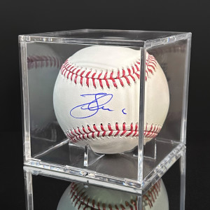 Autographed baseball signed by Cincinnati Reds NL Rookie of the Year winner, second baseman Jonathan India